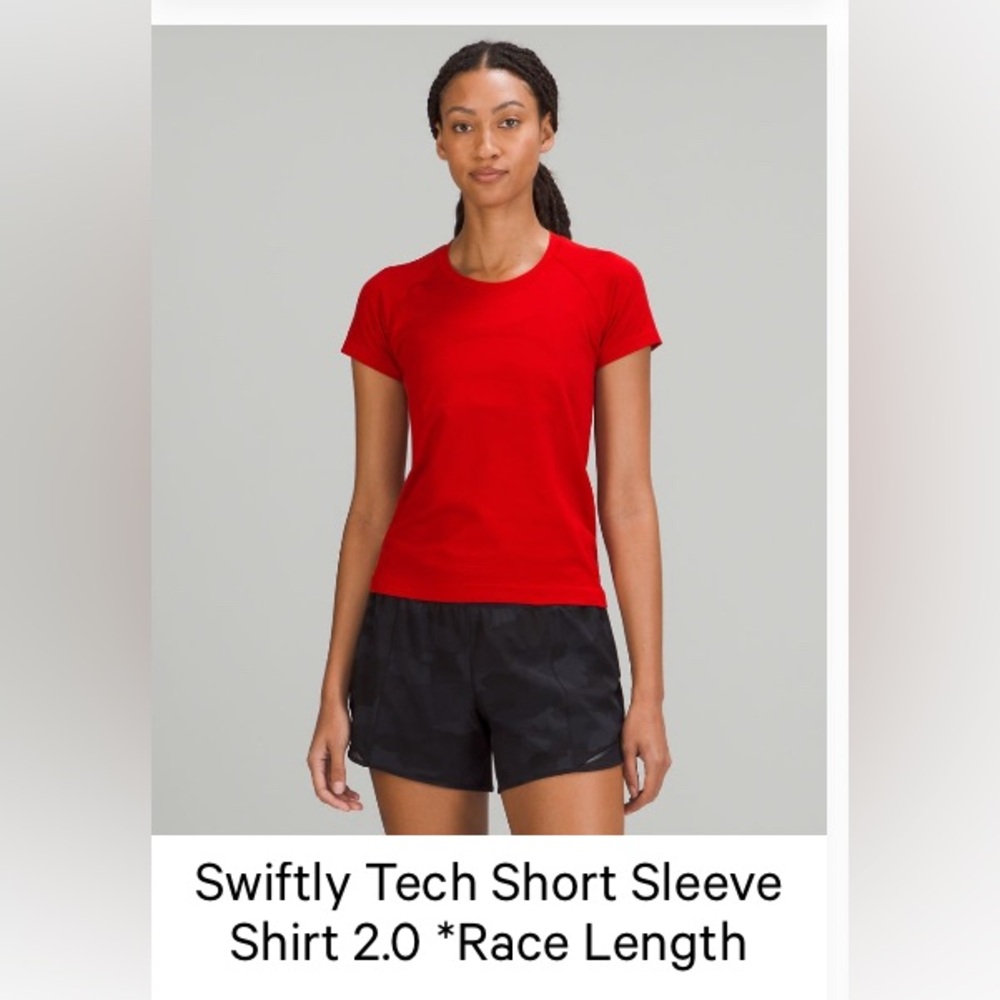 Lululemon Swiftly Tech Short Sleeve Shirt 2.0 *Race Length in Dark Red